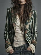 Nina | Classic Retro Bohemian Striped Blazer 7