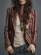 Nina | Classic Retro Bohemian Striped Blazer 5