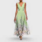 Sharon | Elegant Sleeveless Floral Dress 4