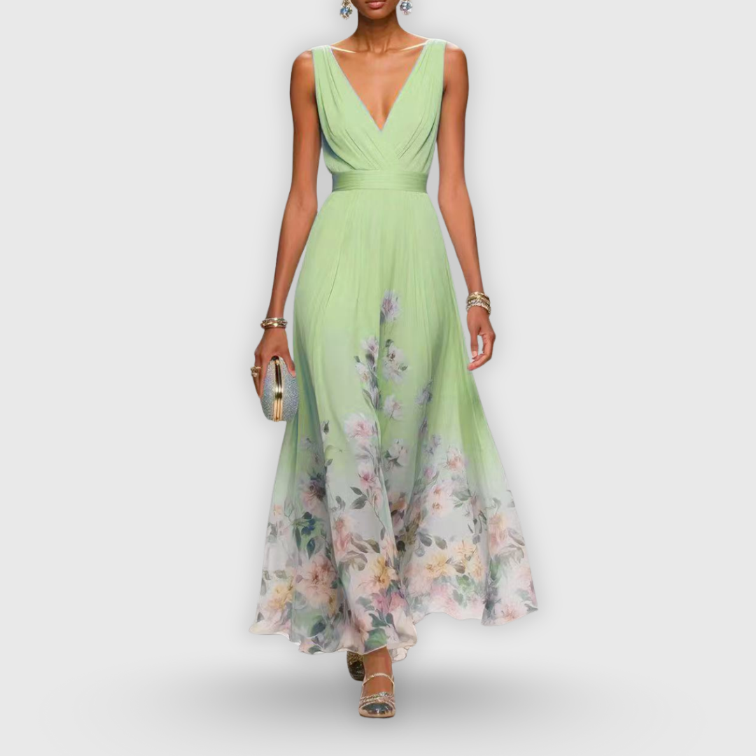 Sharon | Elegant Sleeveless Floral Dress 4