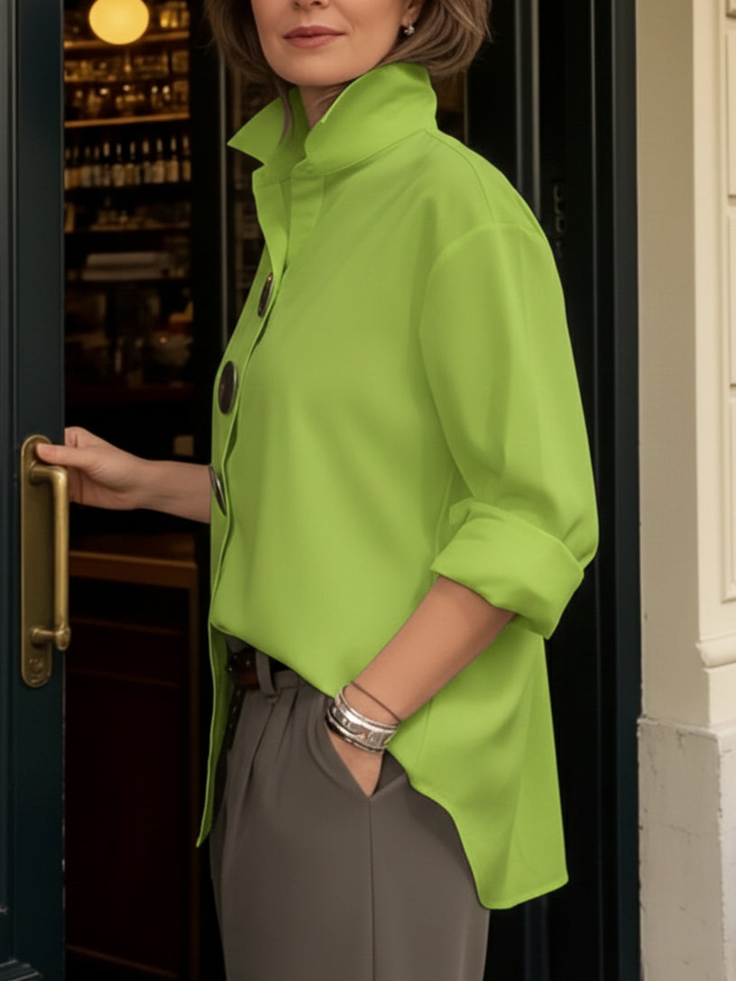 Keira | Stylish Big Button Collar Blouse 9