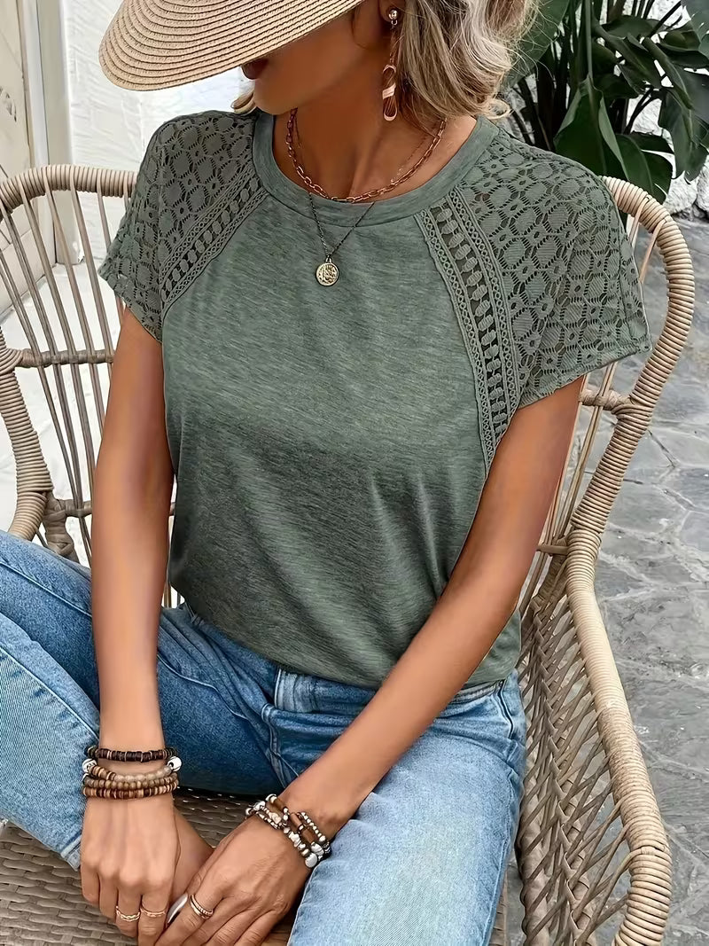 Raya | Elegant Summer Round Neck Blouse 1