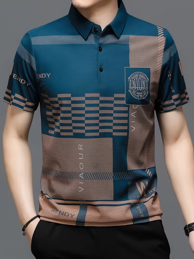 Damian | Geometric Pattern Polo Shirt 3