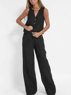 Holly | Sleeveless V-Neck & Wide-Leg Pant Set 8