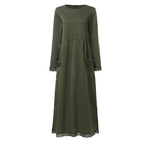Women's Long Sleeve Maxi Dress with Side Pockets 4