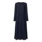 Women's Long Sleeve Maxi Dress with Side Pockets 6