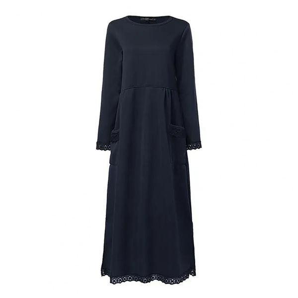 Women's Long Sleeve Maxi Dress with Side Pockets 6