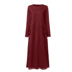Women's Long Sleeve Maxi Dress with Side Pockets 3