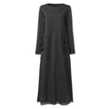 Women's Long Sleeve Maxi Dress with Side Pockets 2