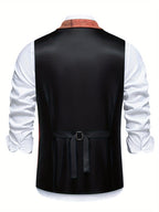 Benedict | Patchwork Vest with Herringbone Pattern 8