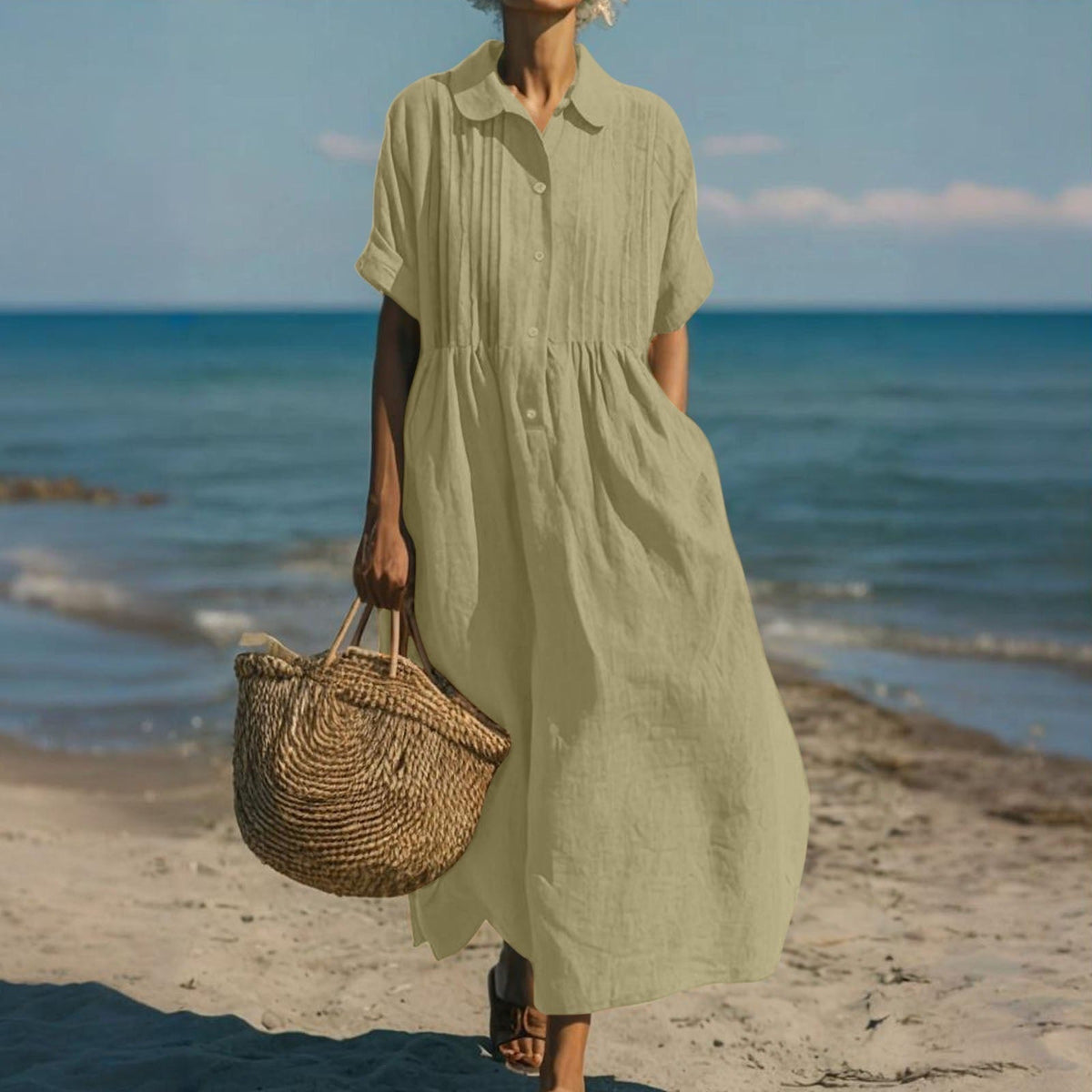 Mandy | Elegant Collared Button Dress 10