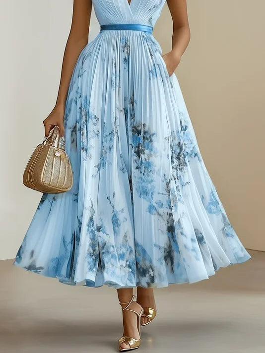Molly | Elegant Sleeveless Long V-Neck Dress 9