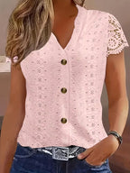 Debbie | Elegant Button V-Neck Shirt 2