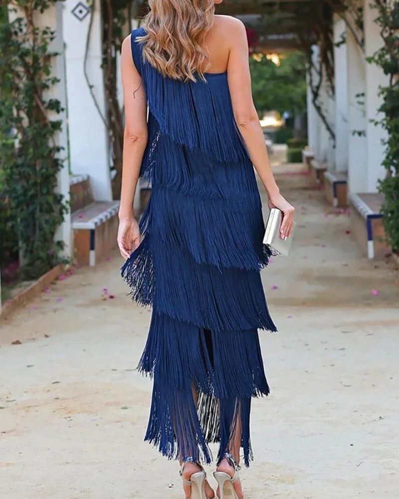 Francesca | Stylish Dropped Shoulders Long Dress 5
