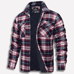 Men's Quilted Flannel Shirt Jacket Button-Down Plaid 5