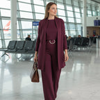 Women's 3-Piece Lounge Set with Long Cardigan and Wide-Leg Pants 7