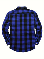 Men's Buffalo Plaid Flannel Shirt Button-Front 18