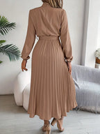 Isabella | Long-Sleeve Belted Waist Midi Dress 10