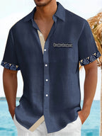 Dougie | Casual Patchwork Lapel Short Sleeve Shirt 2