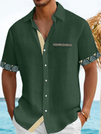 Dougie | Casual Patchwork Lapel Short Sleeve Shirt 3