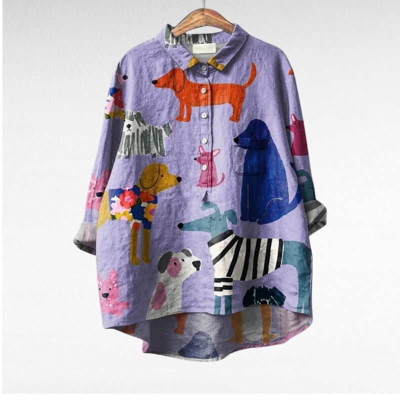 Briar | Stylish Dog-Print Blouse 4
