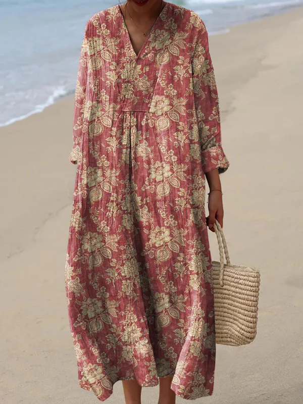 Beatrice | Vintage Floral Art Print Dress 1
