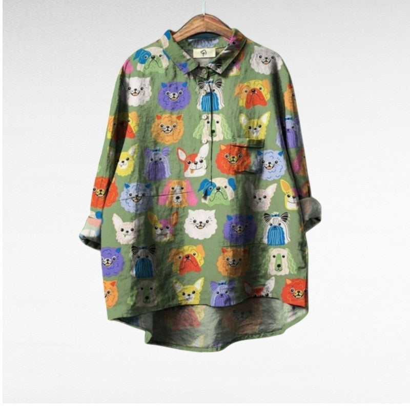 Briar | Stylish Dog-Print Blouse 7