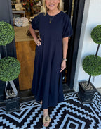 Octavia | Puff Sleeve Round Neck Maxi Dress 1