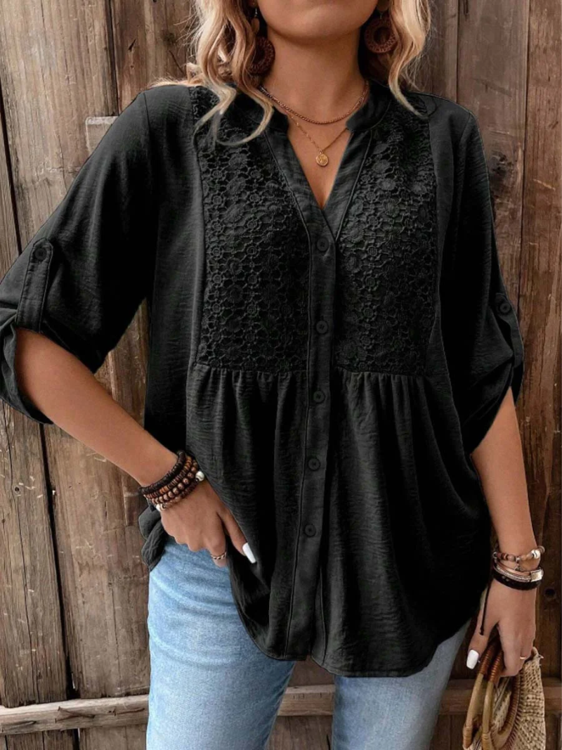 Marnie | Elegant Wide Sleeve V-Neck Blouse 1