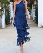 Francesca | Stylish Dropped Shoulders Long Dress 3