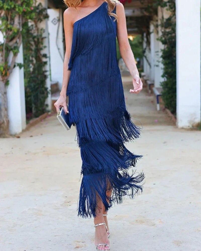 Francesca | Stylish Dropped Shoulders Long Dress 3