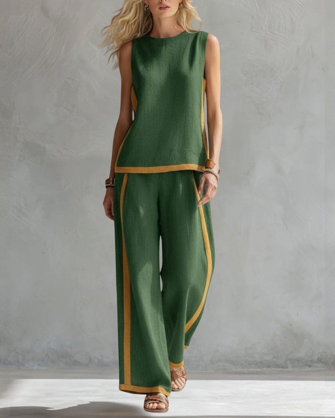 Ivy | Elegant Sleeveless and Wide Pant Set 9