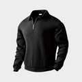 Men's Half-Zip Collared Sweatshirt with Textured Knit 1
