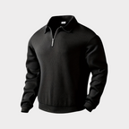 Men's Half-Zip Collared Sweatshirt with Textured Knit 1