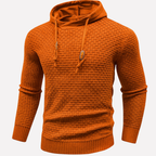 Men's Textured Pullover Hoodie with Drawstring Hood 9
