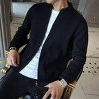 Men's Ribbed Zip-Front Cardigan with Loose Fit 2