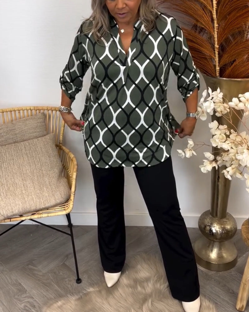 CHRISTABEL | CASUAL LONG-SLEEVE PATTERNED BLOUSE 6