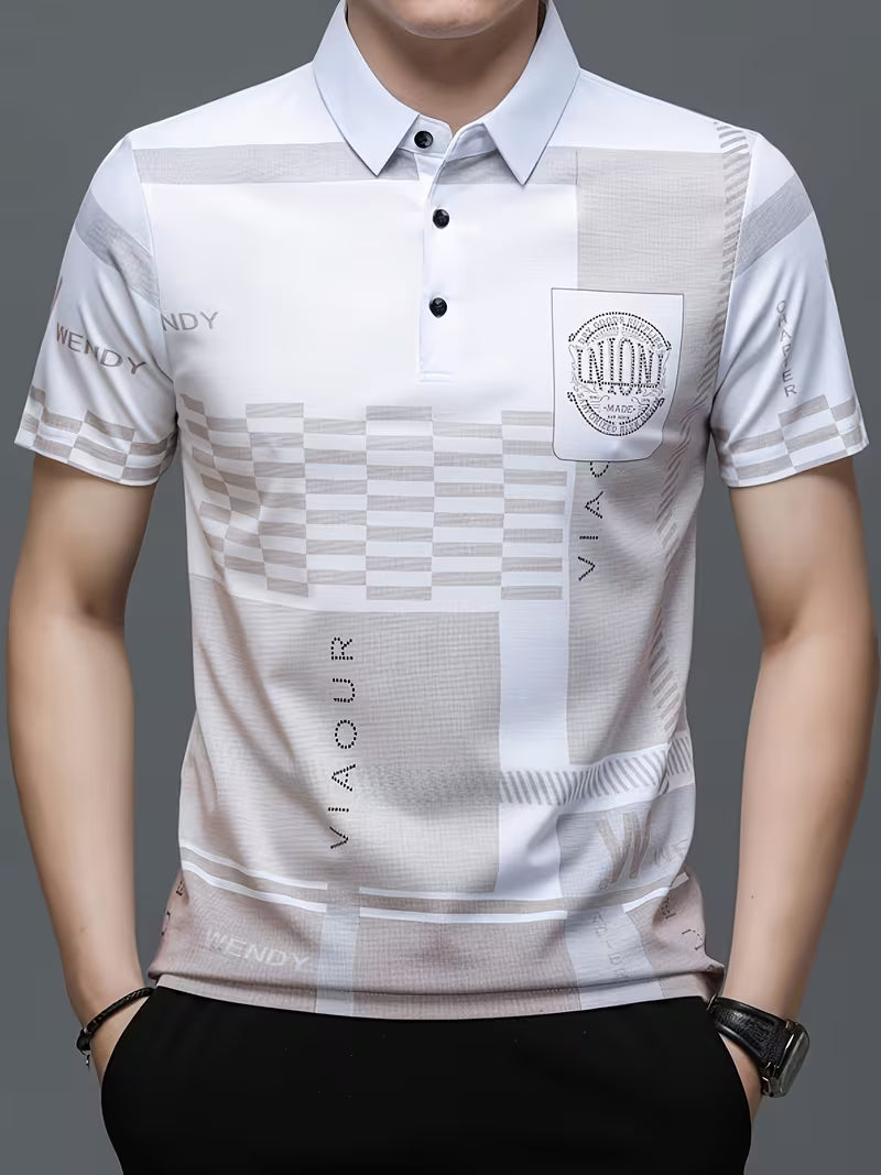 Damian | Geometric Pattern Polo Shirt 2