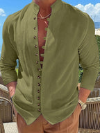 Benedict | Retro Loose Long Sleeve Button-Up Shirt 5