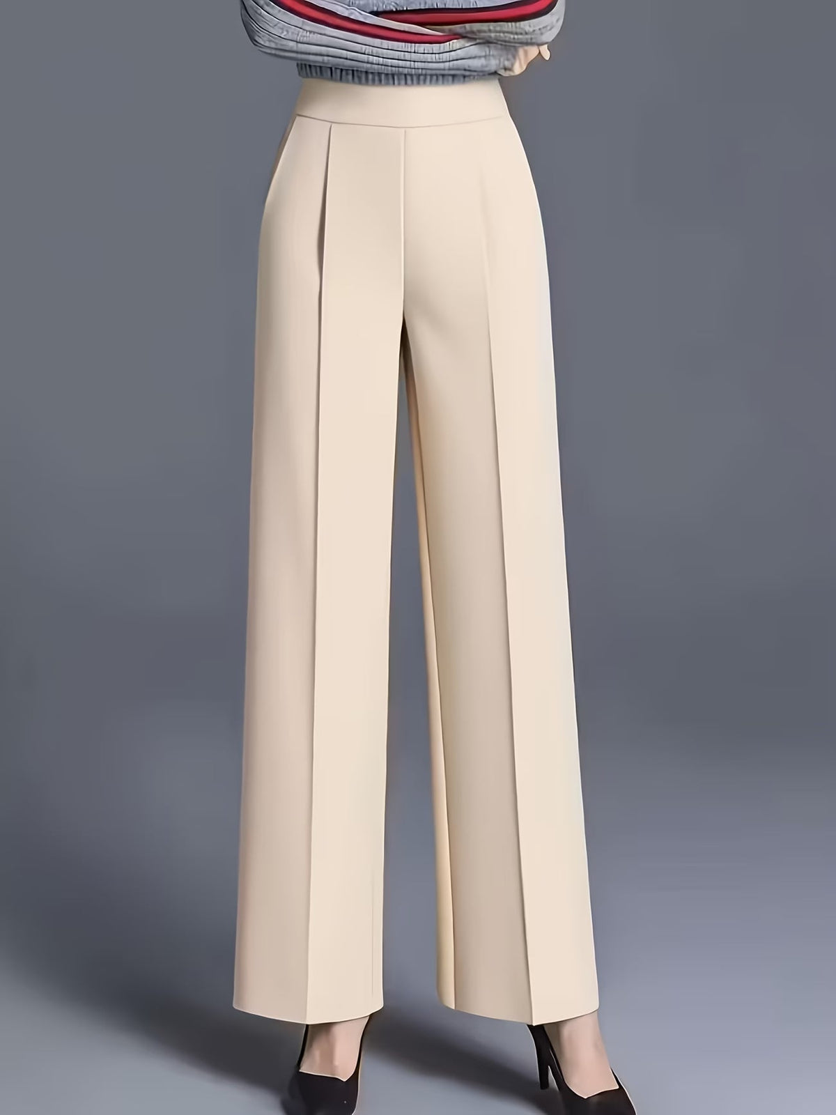 Eviana | Elegant High-Waisted Slant Pocket Pants 4