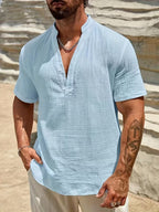 Liam | Casual Short Sleeve Henley Shirt 4