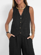 Holly | Sleeveless V-Neck & Wide-Leg Pant Set 7
