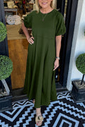 Octavia | Puff Sleeve Round Neck Maxi Dress 7