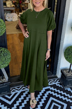 Octavia | Puff Sleeve Round Neck Maxi Dress 7