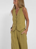 Holly | Sleeveless V-Neck & Wide-Leg Pant Set 6