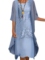 Caroline | Stylish Flowing Sheer Sleeve Midi Dress 1