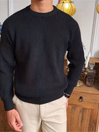 Men's Ribbed Crew Neck Sweater Long Sleeve Pullover 7