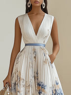 Molly | Elegant Sleeveless Long V-Neck Dress 2