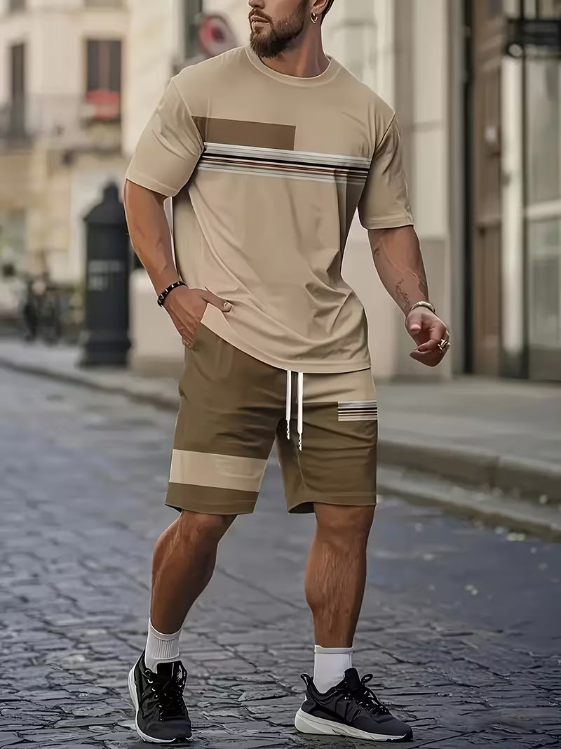 Ethan | Casual Striped Short Set 1