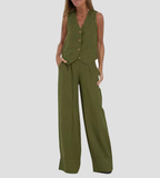 Holly | Sleeveless V-Neck & Wide-Leg Pant Set 15